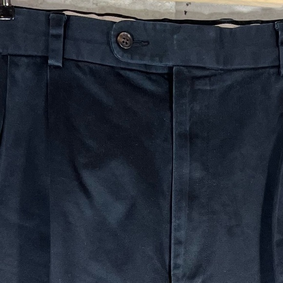 JOSEPH & FEISS Navy Blue Cotton Chinos Slacks w, Cuffed Legs Size 38x30 - Picture 3 of 11